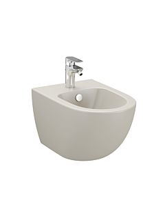 VitrA Sento wall-mounted bidet 4338B020-1046, 36.5 x 54 cm, with overflow, 1 tap hole in the center, taupe matt