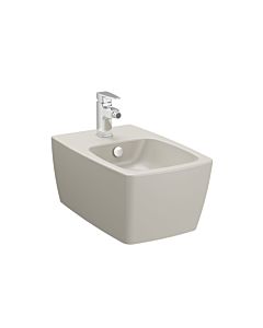 VitrA Metropole Wand-Bidet 5675B420-1046 36x56cm, mit Überlauf, 1 Hahnloch mittig, taupe matt VC