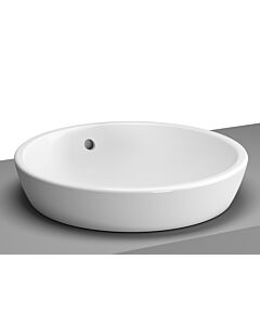 VitrA bathroom countertop basin Metropole d= 44.5cm, round, without tap hole platform, ground, white VC, with overflow