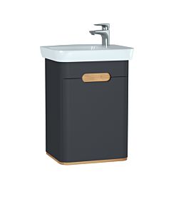 VitrA Sento Waschtisch-Unterschrank 60801 50 x 37 x 66,5 cm, Anthrazit Matt, Dekor, mit Handwaschbecken, Türanschlag rechts