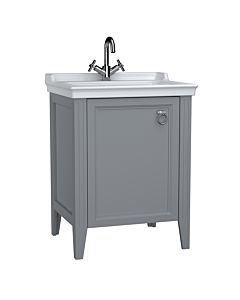 VitrA Valarte vanity unit set 62151 64.5 x 53 x 88 cm, left-hand, body matt grey/vanity unit high-gloss white