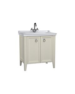 Ensemble meuble-lavabo VitrA Valarte 62155 79,5 x 53 x 88 cm, 2 portes, structure ivoire mat/vasque blanche brillante