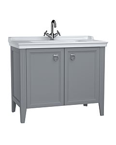 VitrA Valarte vanity unit set 62157 99.5 x 53 x 88 cm, 2 doors, body grey matt/washbasin white high gloss