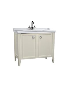 VitrA Valarte vanity unit set 62158 99.5 x 53 x 88 cm, 2 doors, ivory matt carcass/white high-gloss washbasin