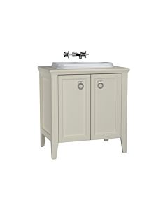 VitrA Valarte Einbauwaschtisch-Möbel-Set 62170 77,5 x 52 x 87,5 cm, 2 Türen, Korpus elfenbein matt/Waschtisch weiß hochglanz