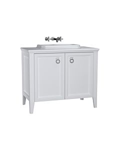 Ensemble meuble-lavabo intégré VitrA Valarte 62171 98 x 52 x 87,5 cm, 2 portes, corps blanc mat/meuble-lavabo blanc brillant