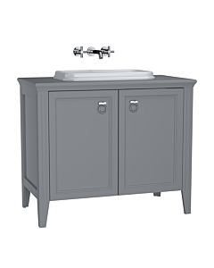 Ensemble meuble-lavabo intégré VitrA Valarte 62172 98 x 52 x 87,5 cm, 2 portes, structure gris mat/meuble-lavabo blanc brillant
