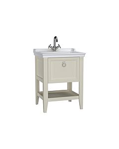 VitrA Valarte vanity unit set 62179 64.5 x 53 x 88 cm, 1 full extension drawer, ivory matt carcass/white high-gloss washbasin