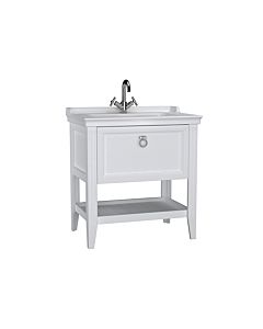 Ensemble meuble-lavabo VitrA Valarte 62180 79,5 x 53 x 88 cm, 1 tiroir à extension totale, corps blanc mat/meuble-lavabo blanc brillant