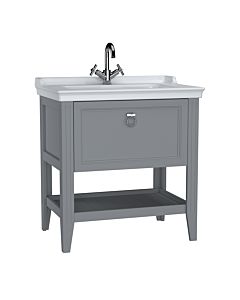 VitrA Valarte vanity unit set 62181 79.5 x 53 x 88 cm, 1 full extension drawer, body matt grey/vanity unit high gloss white