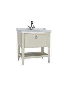 Ensemble meuble-lavabo VitrA Valarte 62182 79,5 x 53 x 88 cm, 1 tiroir à extension complète, structure ivoire mat/vasque blanche brillante