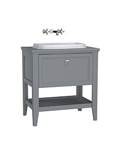 VitrA Valarte built-in vanity unit set 62196 77.5 x 52 x 87.5 cm, 1 full extension drawer, carcass matt grey/vanity unit high gloss white