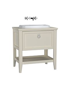 VitrA Valarte Einbauwaschtisch-Möbel-Set 62197 77,5 x 52 x 87,5 cm, 1 Vollauszug, Korpus elfenbein matt/Waschtisch weiß hochglanz