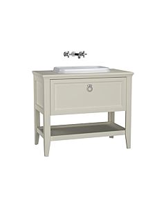VitrA Valarte built-in vanity unit set 62200 98 x 52 x 87.5 cm, 1 full extension drawer, ivory matt carcass/white high-gloss washbasin