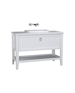 VitrA Valarte Einbauwaschtisch-Möbel-Set 62201 118 x 52 x 87,5 cm, 1 Vollauszug, Korpus weiß matt/Waschtisch weiß hochglanz