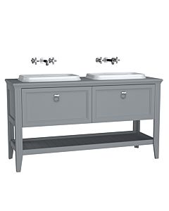 VitrA Valarte built-in vanity unit set 62211 149.5 x 52 x 87.5 cm, left/right, carcass matt grey/vanity unit high gloss white
