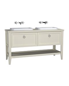 VitrA Valarte Einbauwaschtisch-Möbel-Set 62212 149,5 x 52 x 87,5 cm, links/rechts, Korpus elfenbein matt/Waschtisch weiß hochglanz