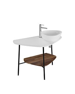 VitrA Plural Waschtisch-Konsole 62581 103,2 x 61,2 x 73 cm, rechts, Ablage Walnuss, Platte edelweiß