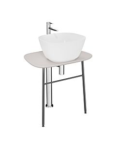 Meuble vasque VitrA Plural 64052, 68,5 x 49 x 74 cm, plat, autoportant, plateau taupe mat