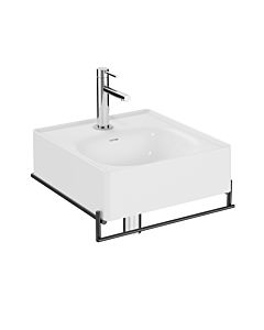 VitrA Equal hand basin set 64079 46.5x45.2cm, white high gloss VC, towel rail metal black matt