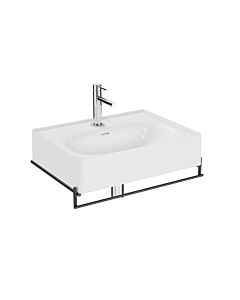 Vitra Equal set de lavabo 64081 avec lavabo 60 cm, blanc brillant VC, avec porte-serviettes métal noir mat