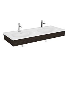 Ensemble meuble-lavabo double VitrA Equal 64095 130 x 52 cm, avec vasque asymétrique, blanc, panneau en bois d&#39;orme