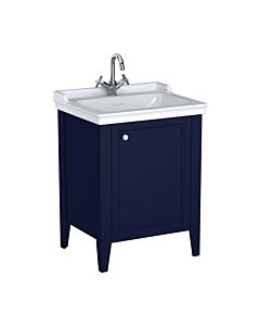 VitrA Valarte Waschtisch-Möbel-Set 65765 64,5x53x88cm, rechts, Korpus stahlblau/Waschtisch weiß hochglanz