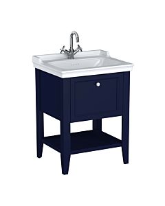 Ensemble meuble-lavabo VitrA Valarte 65775 64,5 x 53 x 88 cm, 1 tiroir à extension complète, structure bleu acier/vasque blanche brillante