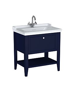 VitrA Valarte Waschtisch-Möbel-Set 65776 79,5x53x88cm, 1 Vollauszug, Korpus stahlblau/Waschtisch weiß hochglanz