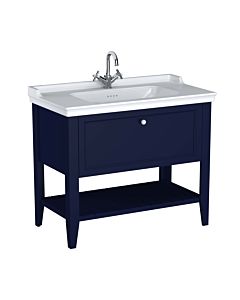 VitrA Valarte vanity unit set 65777 99.5x53x88cm, 1 full extension drawer, steel blue body/high-gloss white washbasin