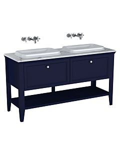 VitrA Valarte Built-in Vanity Unit Set 65786 149.5x52x87.5cm, left/right, carcass steel blue/vanity unit white high gloss