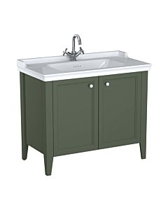VitrA Valarte vanity unit set 65806 99.5x53x88cm, 2 doors, vintage green carcass/high-gloss white vanity