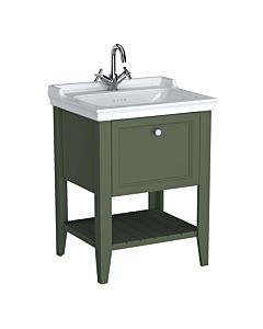 VitrA Valarte Waschtisch-Möbel-Set 65814 64,5x53x88cm, 1 Vollauszug, Korpus Vintage grün/Waschtisch weiß hochglanz