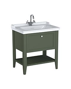 VitrA Valarte vanity unit set 65815 79.5x53x88cm, 1 full extension drawer, vintage green body/high-gloss white vanity unit