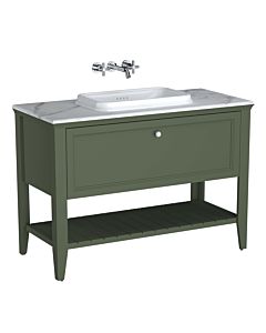 VitrA Valarte Einbauwaschtisch-Möbel-Set 65822 118x52x87,5cm, 1 Vollauszug, Korpus Vintage grün/Waschtisch weiß hochglanz