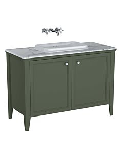 Ensemble meuble-lavabo intégré VitrA Valarte 65840 118x52x87,5cm, 2 portes, structure vert vintage/vasque blanche brillante