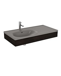 Ensemble meuble-lavabo VitrA Equal 66057 100x52cm, avec vasque asymétrique, gris pierre mat, panneau en bois d&#39;orme