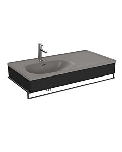 VitrA Equal vanity unit set 66058 102.5x52cm, with asymmetrical vanity unit, stone grey, with black-oak wooden panel