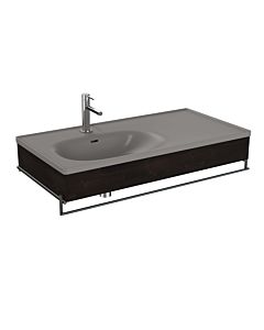 VitrA Equal Möbelwaschtisch-Set 66059 102,5x52cm, mit Möbelwaschtisch asymmetrisch, steingrau, mit Holzblende ulme