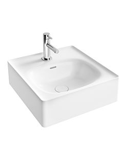 Vasque à poser VitrA Equal 7240B403-0631 43 x 45 cm, percée pour robinetterie et trop-plein, finition blanc brillant VC