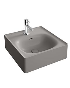 VitrA Equal countertop hand basin 7240B476-0631 43x45cm, tap hole/overflow slot, ground, stone grey matt VC