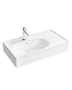 VitrA Equal countertop washbasin 7242B403-0631 80x45cm, tap hole/overflow slot, basin on the left, shelf on the right, white high gloss VC