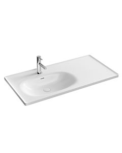 VitrA Equal Möbelwaschtisch 7243B403-0001 100x52cm, Hahnloch/Überlaufschlitz, Becken links, Ablage rechts, weiß hochglanz VC