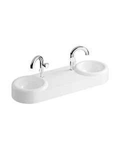 Vitra Liquid double washbasin 7313B403-0041 119x39.5x15cm, without overflow, white high gloss VC, 2000 tap hole in the middle