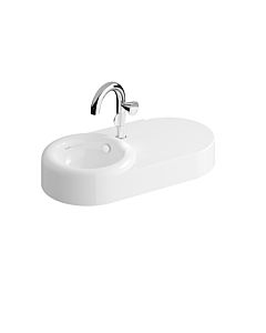 VitrA Liquid washbasin 7314B403-0001 80x39.5x15cm, with overflow, white high gloss VC, 1 tap hole in the center