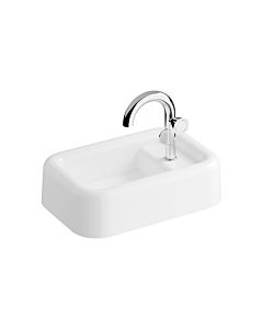 Vitra Liquid countertop washbasin 7315B403-0041 58x38.5x16.5cm, asymmetrical, without overflow, white high-gloss VC, 2000 tap hole in the middle