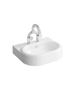 Lavabo VitrA Liquid 7316B403-1740 60x50x15cm, avec trop-plein, PVC blanc brillant, 2 trous de robinetterie, entraxe 150 mm