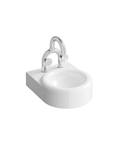 VitrA Liquid washbasin 7317B403-1739 40x49.5x15cm, without overflow, white high gloss VC, 2 tap holes, center distance 150 mm