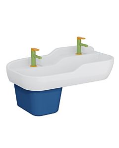 VitrA Sento Kids Reihen-Waschtisch 7351B003-1739 85,5x40,5cm, 2 Höhen, je 1 Hahnloch mittig, weiß hochglanz, ohne Überlauf