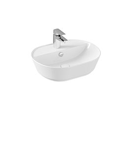 VitrA Options countertop washbasin 7428B003-0001 54.5x43x15cm, oval, white, tap hole in the middle, with overflow